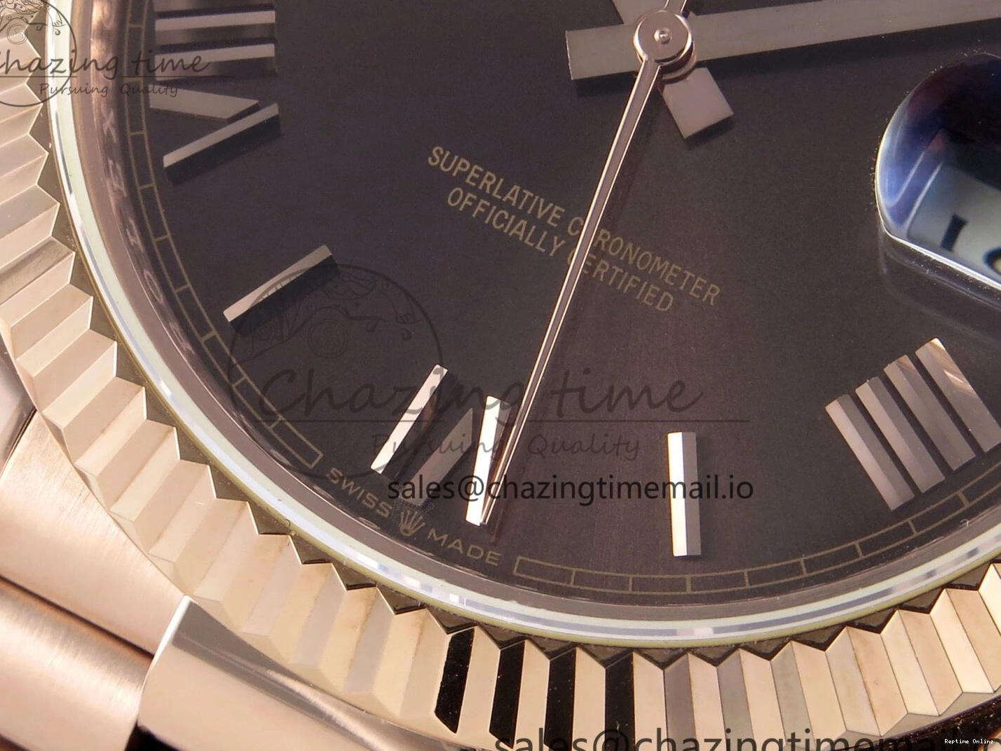 0217 QuickDry Day Date 40 RG 228235 KF 1:1 Best Edition Brown Roman Dial on President Bracelet VR3255 (Gain Weight) 838